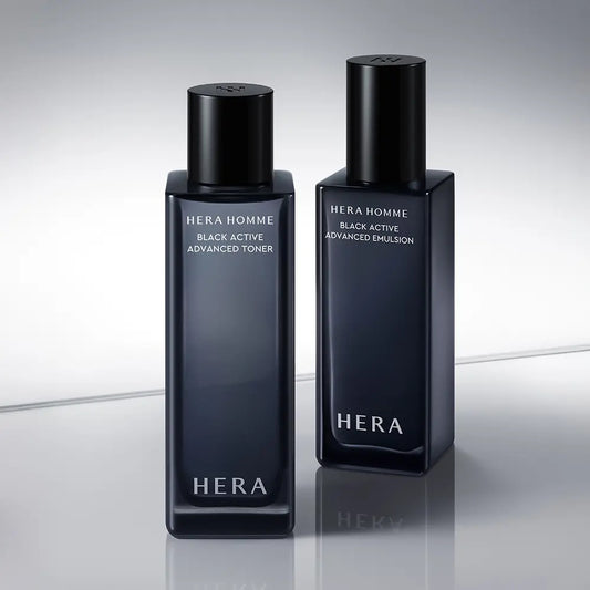 [HERA] Homme Black Active Skincare Set Hydrating Comfort Toner & Emulsion Duo 235ml