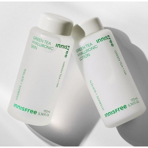 [Innisfree] Green Tea Hyaluronic Skin Care Set – Refreshing Hydration Finish (4-Piece Set)