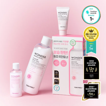 [TONYMOLY] Ceramide Mochi Toner Hydrating Soft Texture Set 630ml (500ml + 100ml + 30ml Cream)