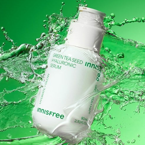 [Innisfree] Green Tea Seed Hyaluronic Serum Set with Fresh Dewy Hydration | 80ml + 10ml