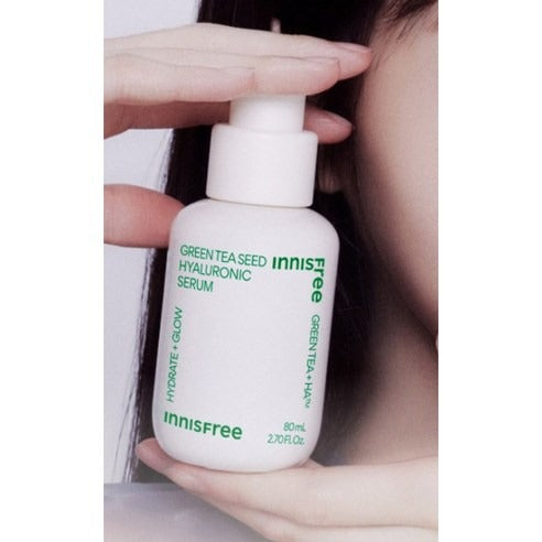 [Innisfree] Green Tea Seed Hyaluronic Serum Set with Fresh Dewy Hydration | 80ml + 10ml
