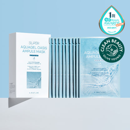 [S.NATURE] Super Aquagel Oasis Ampoule Mask Hydrating Glow Finish 10 Sheets