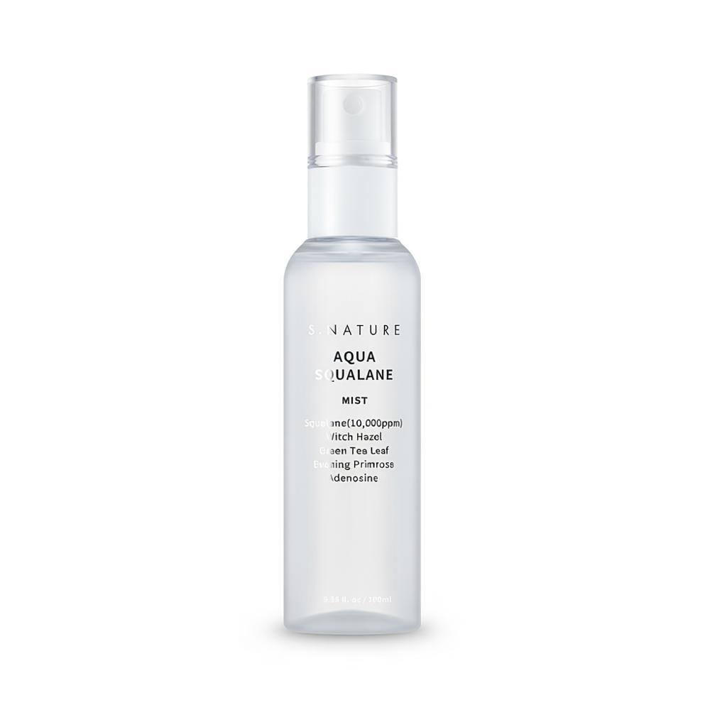 [S.NATURE] Aqua Squalane Face Mist – Fine Hydrating Glow Finish (100 ml × 2)