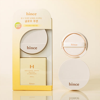 [hince] Second Skin Glow Cushion Radiant Semi-Glow Finish Set 2 Count