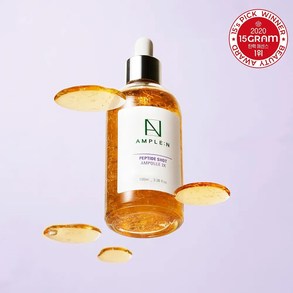 [AMPLE:N] Peptide Shot 2X Pore & Firming Ampoule 100ml – Lightweight Peptide Serum for Smooth, Refined-Looking Skin