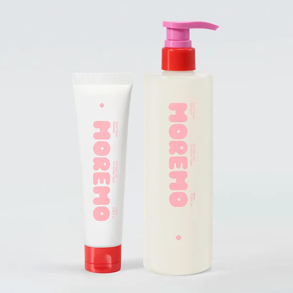MOREMO Super Repair Shampoo Set (480ml + 100ml) – GLOW LAB