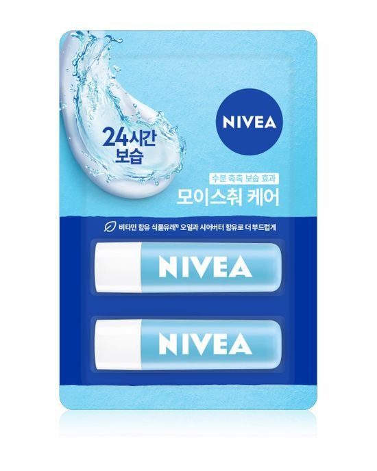[NIVEA] Moisture Care Lip Balm – Soft Hydrating Finish – 4.8g x 2