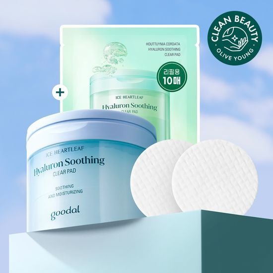 [Goodal] Heartleaf Hyaluron Soothing Clear Pad | Cooling &amp; Hydrating Toner Pads 70ea + 10ea (Exclusive Set)