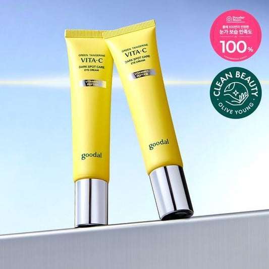 [Goodal] Green Tangerine Vita-C Dark Spot Care Eye Cream | Brightening &amp; Hydrating Eye Treatment 30ml 1+1 Set