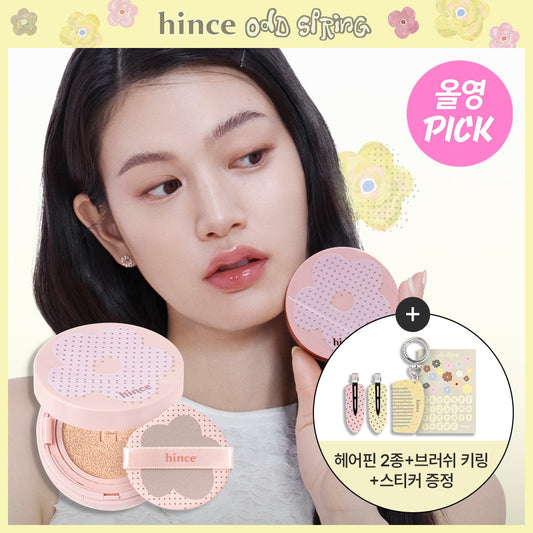[hince] Cover Master Pink Cushion Soft Smooth Finish Set (11g + Refill + Hair Pins + Comb Keyring)