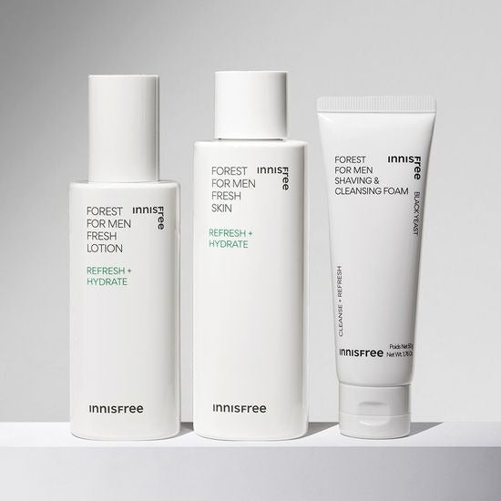 [Innisfree] Forest for Men Fresh Skin & Lotion Set with Hydrating Fresh Finish | 2-Piece + Cleansing Foam