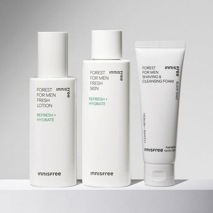[Innisfree] Forest for Men Fresh Skin & Lotion Set with Hydrating Fresh Finish | 2-Piece + Cleansing Foam