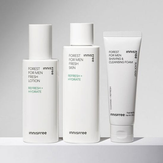 [Innisfree] Forest for Men Fresh Skin & Lotion Set with Hydrating Fresh Finish | 2-Piece + Cleansing Foam