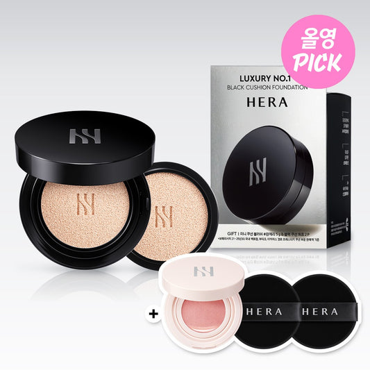 [HERA] Black Cushion Foundation Soft Satin Finish Compact 15g + Refill