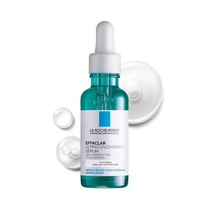 [La Roche-Posay] Effaclar Ultra Concentrated Serum Set | 30ml + Cleansing Foam 15ml + Uvidea Tone-Up Clear 3ml | Exfoliating & Hydrating Care
