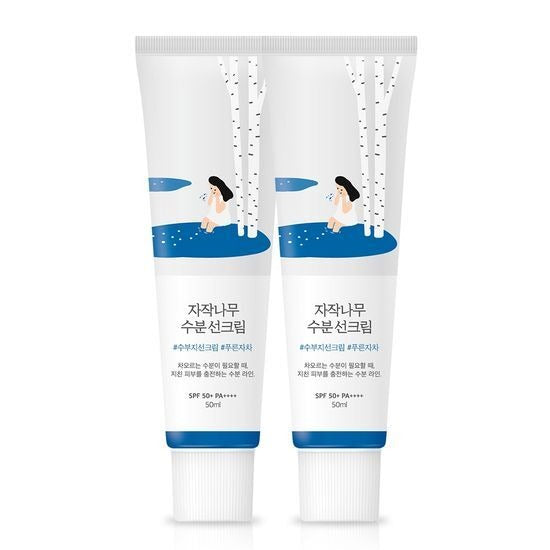 [Round Lab] Birch Juice Moisturizing Sunscreen SPF50+ PA++++ | 50ml x2 | Lightweight Hydrating Formula | GlowLab