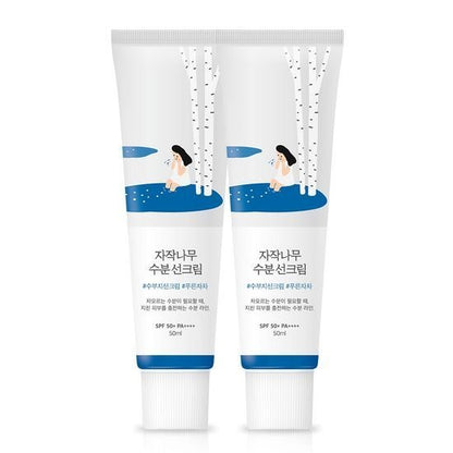 [Round Lab] Birch Juice Moisturizing Sunscreen SPF50+ PA++++ | 50ml x2 | Lightweight Hydrating Formula | GlowLab
