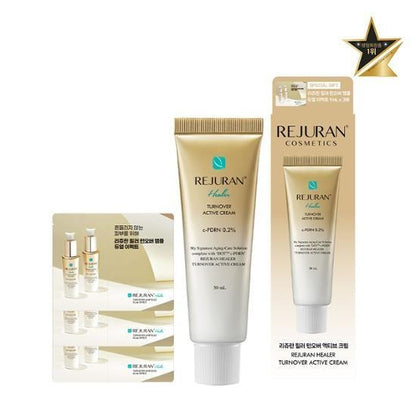 [REJURAN] Healer Turnover Active Cream – Silky Moisture Glow Face Cream 50 mL Set (+ Turnover Ampoule 5 mL)