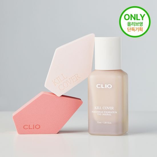 [CLIO] Kill Cover Founwear Foundation The Original 35ml | Lightweight Full Coverage Liquid Foundation (Olive Young Exclusive Set)