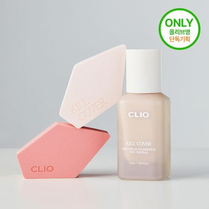 [CLIO] Kill Cover Founwear Foundation The Original 35ml | Lightweight Full Coverage Liquid Foundation (Olive Young Exclusive Set)