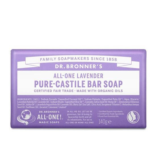 [Dr. Bronner’s] Pure-Castile Bar Soap – Gentle, Creamy Organic Cleanser | 140 g · 5 Variants