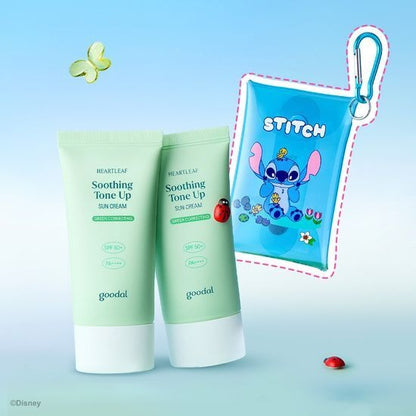 [Goodal] Disney Edition Heartleaf Soothing Tone Up Sun Cream | Cooling &amp; Bright Finish SPF 50+ PA++++ 50ml x2 Set