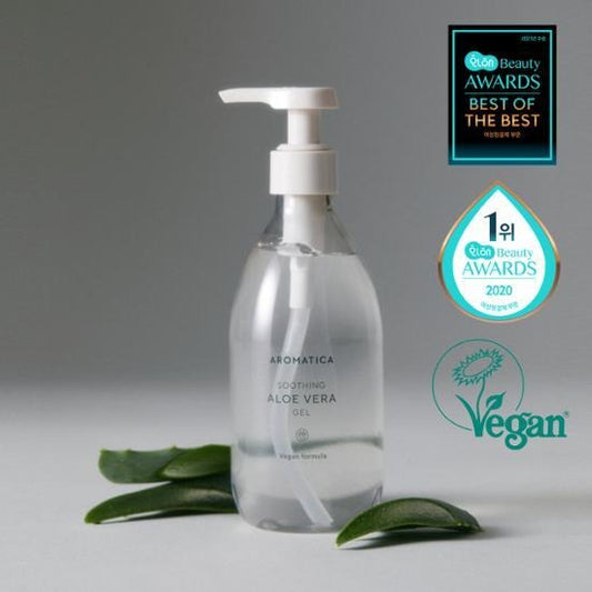[Aromatica] Soothing Aloe Vera Gel | Vegan Hydrating & Cooling Care | 300ml / 500ml