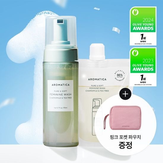 [Aromatica] Pure & Soft Feminine Wash 170ml | Gentle Daily & Refreshing Care (3 Types – Duo / Refill)