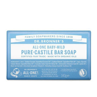 [Dr. Bronner’s] Pure-Castile Bar Soap – Gentle, Creamy Organic Cleanser | 140 g · 5 Variants