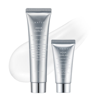 [S.NATURE] Aqua Squalane Moisturizing Cream Lightweight Comfort Finish Set | 60ml + 30ml