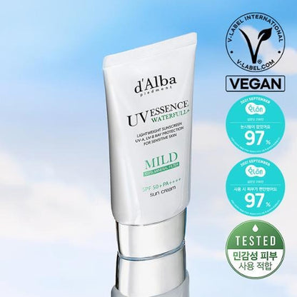 [d’Alba] Waterfull Mild Sun Cream SPF50+ PA++++ | Lightweight Vegan Daily Sunscreen 50 ml