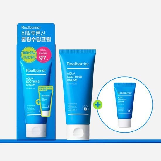 [Real Barrier] Aqua Soothing Cream Set | Cooling & Hydrating Care | 100ml + 25ml