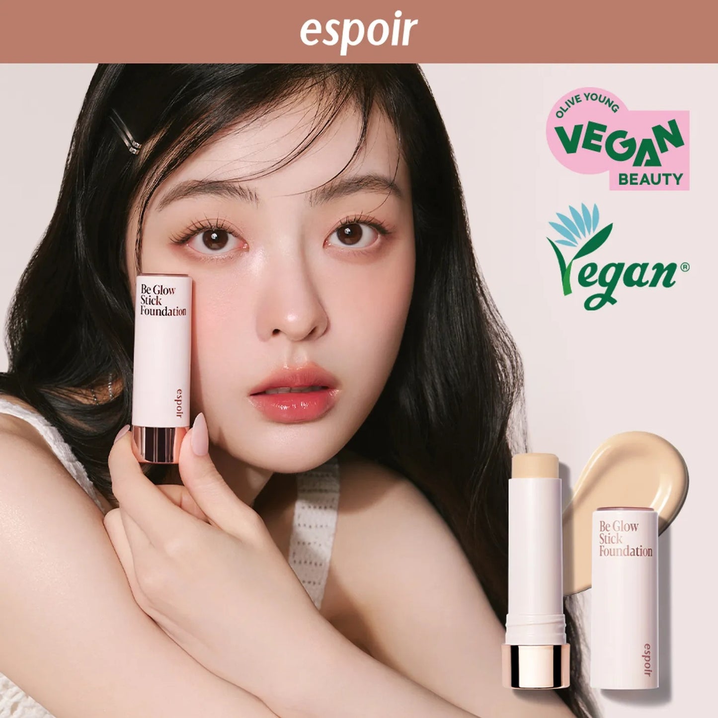 [espoir] Be Glow Stick Foundation – Vegan Radiant Finish Stick Base 11g