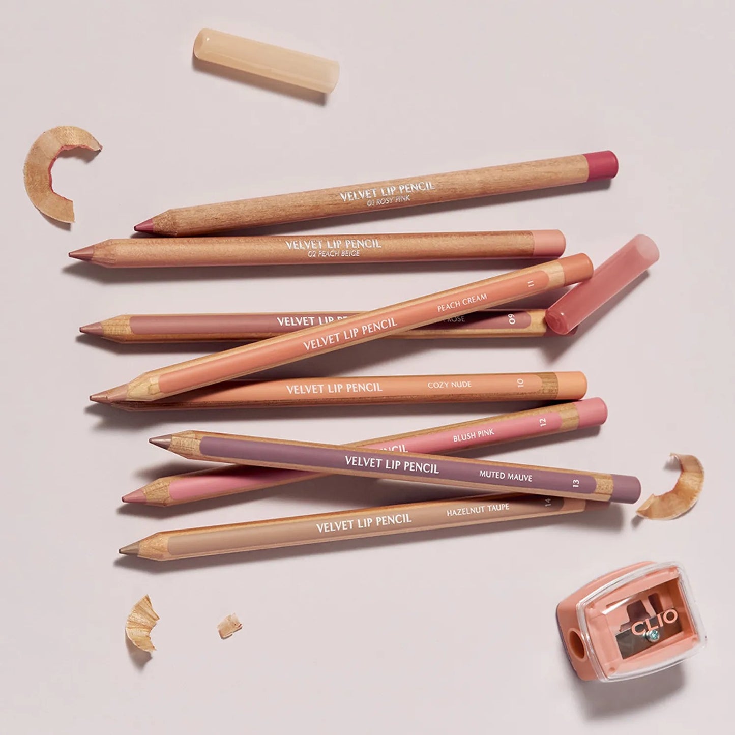 [CLIO] Velvet Lip Pencil 1.45g (+Sharpener) | Smooth Matte Color & Soft Blurring Finish